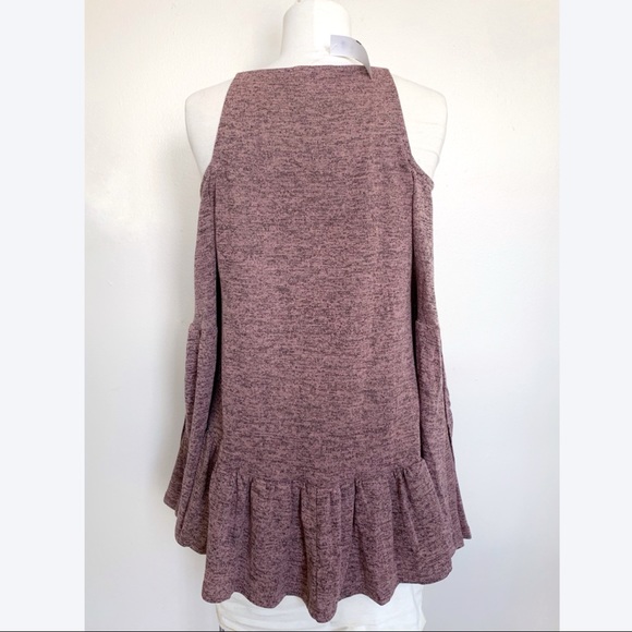 Brushed Bell Sleeve Boho Top w Peplum NWT - Picture 4 of 5